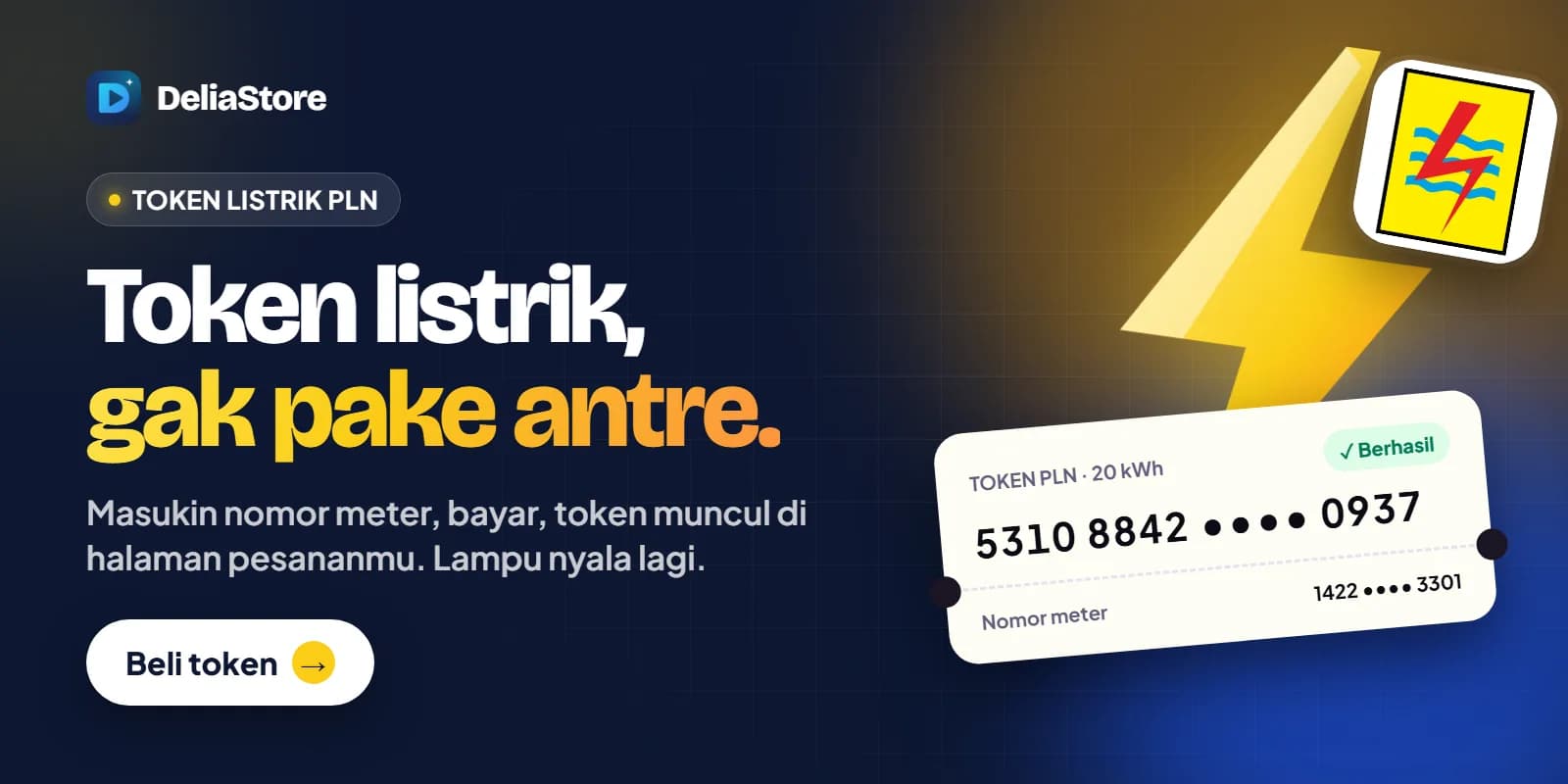 Token listrik PLN, gak pake antre